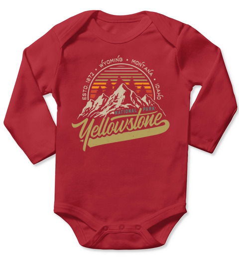 Yellowstone National Park Hiking Camping Long Sleeve Baby One-Piece