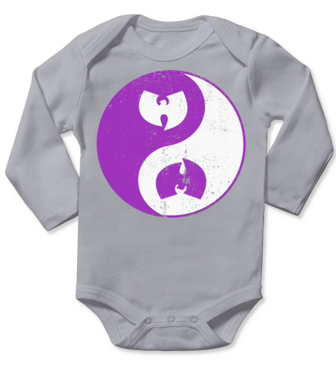 yin and yang wutang white and purple Long Sleeve Baby One-Piece