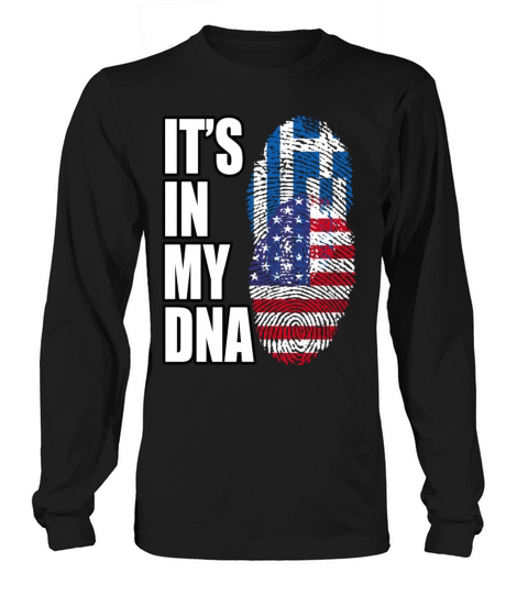 Greek And American Mix Heritage DNA Flag Long sleeved Unisex