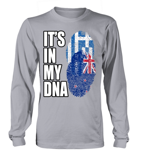 Greek And New Zealand Mix Heritage DNA Flag Long sleeved Unisex