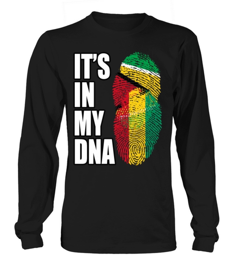 Guyanese And Guinean Mix Heritage DNA Flag Long sleeved Unisex