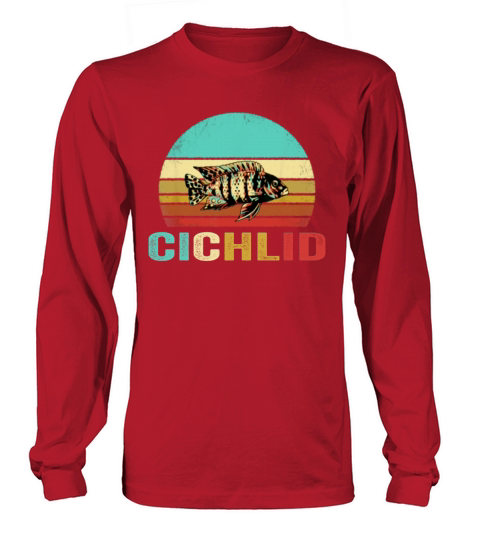 Hot Vintage Cichlid Sunset Long sleeved Unisex