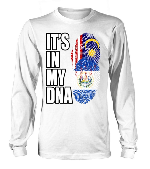 Malaysian And Salvadoran Mix Heritage DNA Flag Long sleeved Unisex