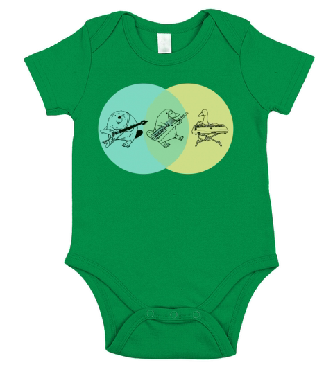 17 Keytar Platypus Venn Diagram Funny T-Shirt Short Sleeve Baby One-Piece