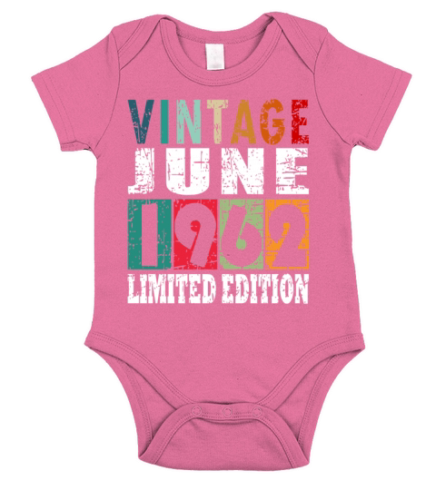1962 vintage born in June gift Short Sleeve Baby One-Piece
