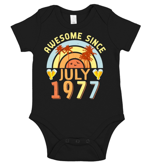 1977 July Vintage Short Sleeve Baby One-Piece