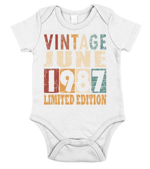 1987 vintage born in June gift Short Sleeve Baby One-Piece