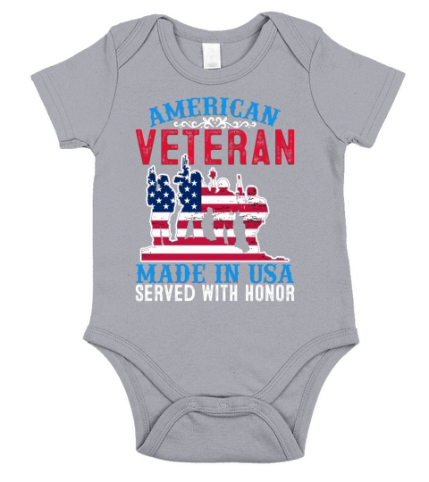 American Veteran Made In Usa Served With Honor Short Sleeve Baby One-Piece