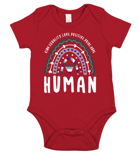Asexual Quote Human Ace Rainbow Short Sleeve Baby One-Piece