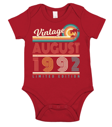 At The Age Of 30 August 1992 Short Sleeve Baby One-Piece