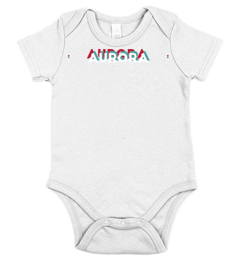 Aurora Name - Funny Name Aurora 80s theme Short Sleeve Baby One-Piece
