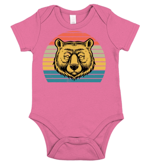 Bear Lover Gift Funny Retro Vintage Animal T Shirt Short Sleeve Baby One-Piece