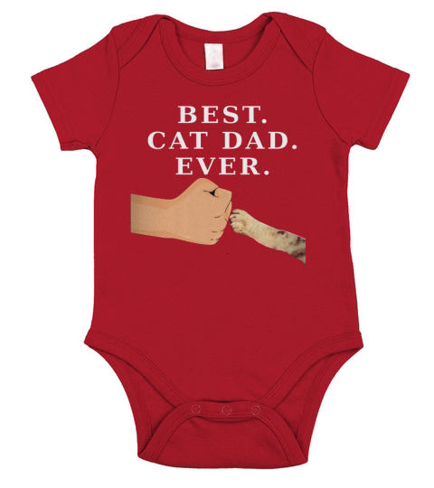 Best Cat Dad Shirt- Deluxe Slim-fit Paw Fist Bump Tee Short Sleeve Baby One-Piece