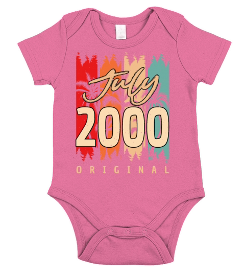 Birthday Greeting July 2000 Short Sleeve Baby One-Piece