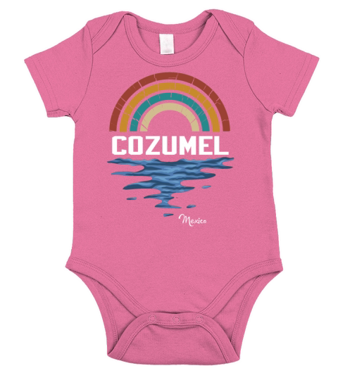 Cozumel Mexico Vintage Sunset Short Sleeve Baby One-Piece