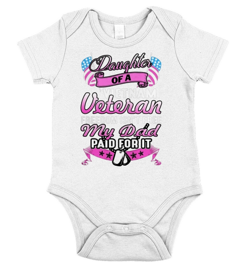 Daughter of a vietnam veteran shirt Short Sleeve Baby One-Piece