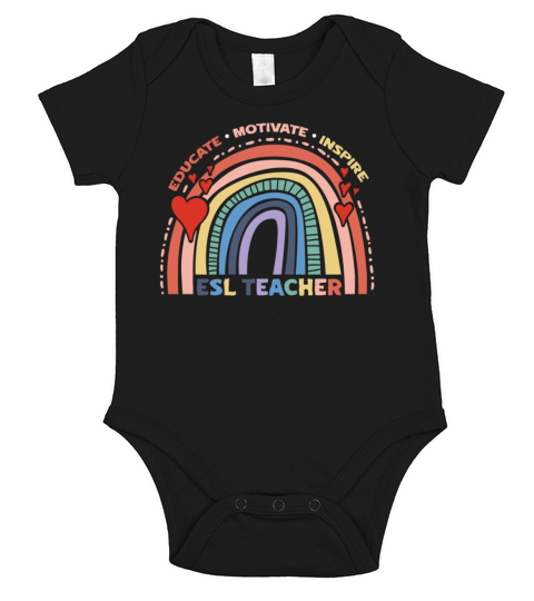 Educate Motivate Inspire ESL Teacher Boho Short Sleeve Baby One-Piece