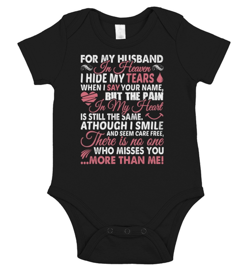 For My Husband In Heaven Short Sleeve Baby One-Piece