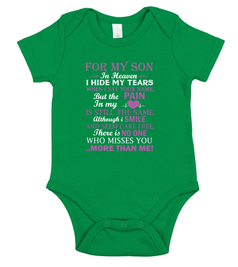 For My Son In Heaven Short Sleeve Baby One-Piece