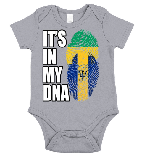 Gambian And Barbadian Mix Heritage DNA Flag Short Sleeve Baby One-Piece