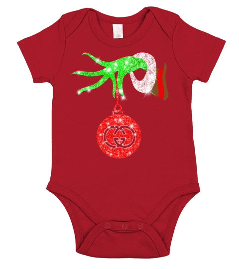Grinch Merry Christmas Glitter Short Sleeve Baby One-Piece