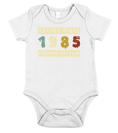 Halloween Spooky Since 1985 Retro Birth Year Short Sleeve Baby One-Piece