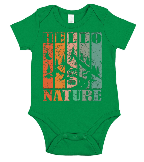 Hello Nature Cool Hiker Saying Design Short Sleeve Baby One-Piece