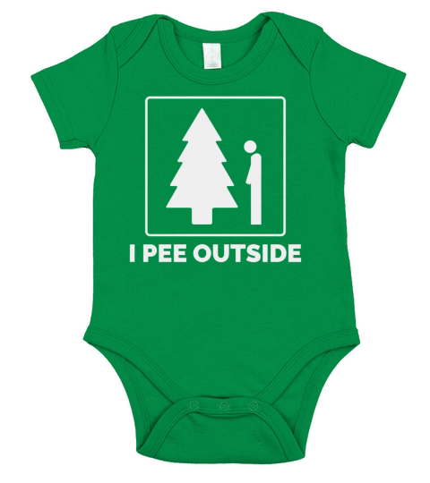 I Pee Outside Funny Camping Short Sleeve Baby One-Piece