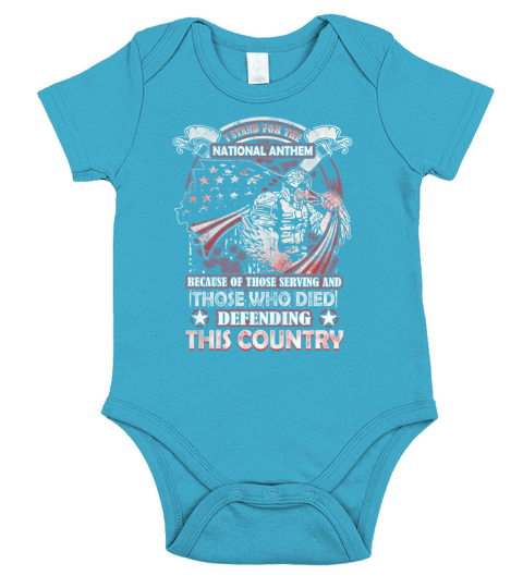 I stand for the national anthem Short Sleeve Baby One-Piece