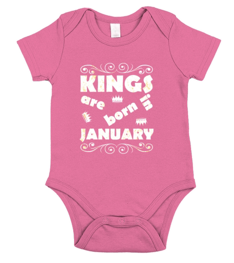 Kings Are Born In January Short Sleeve Baby One-Piece