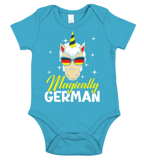 Magically German Unicorn Deutschland Germany Flag Short Sleeve Baby One-Piece