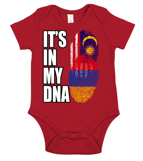 Malaysian And Armenian Mix Heritage DNA Flag Short Sleeve Baby One-Piece