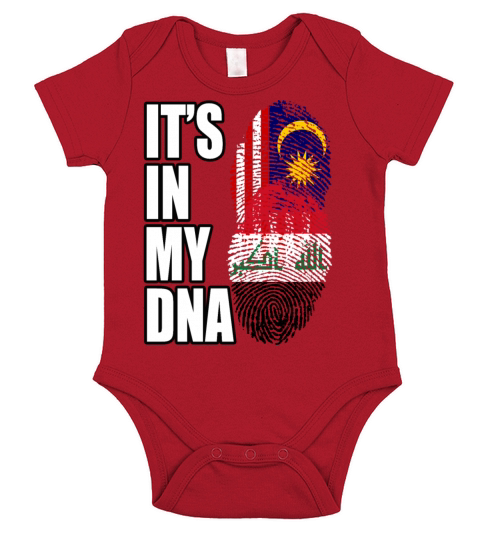 Malaysian And Iraqi Mix Heritage DNA Flag Short Sleeve Baby One-Piece