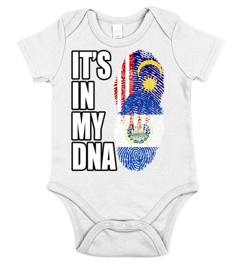 Malaysian And Salvadoran Mix Heritage DNA Flag Short Sleeve Baby One-Piece