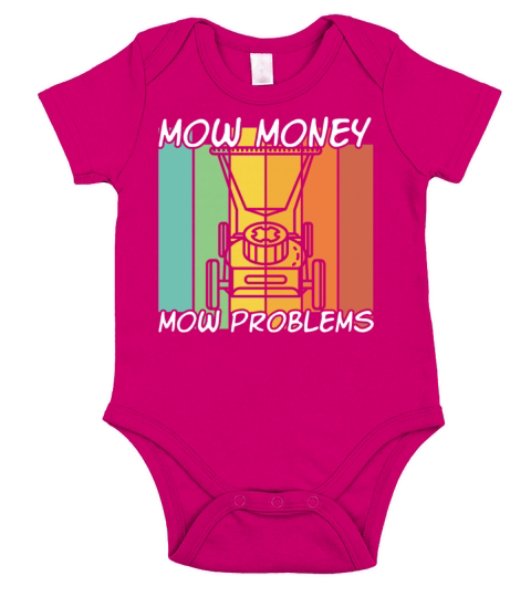 Money Mow Problems Vintage Lawn Mower Short Sleeve Baby One-Piece