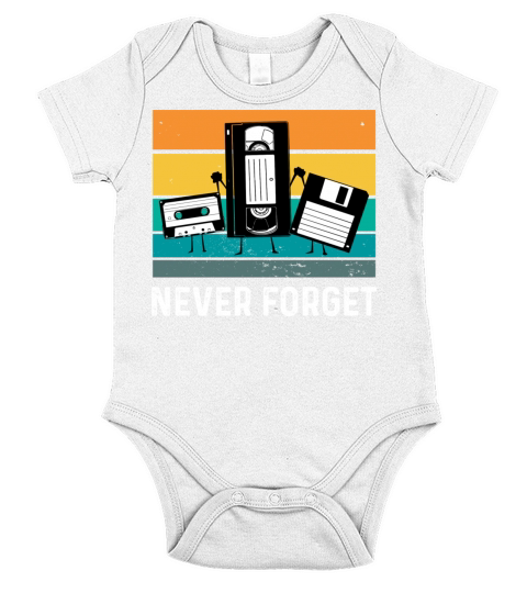 Never forget 70s 80s 90s Short Sleeve Baby One-Piece