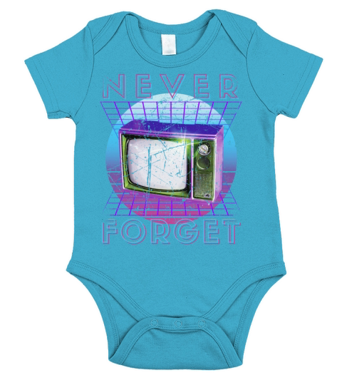 Never Forget Retro 80s 90s Nostalgia Short Sleeve Baby One-Piece