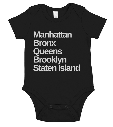 new york 5 boroughs t shirt Short Sleeve Baby One-Piece