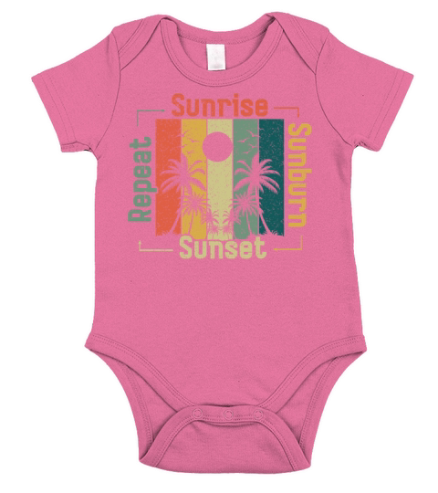 Retro Vintage Beach 2022 Tropical Hello Summer Short Sleeve Baby One-Piece