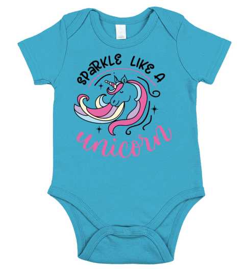 Sparkle Like A Unicorn Colored Quotes Short Sleeve Baby One-Piece