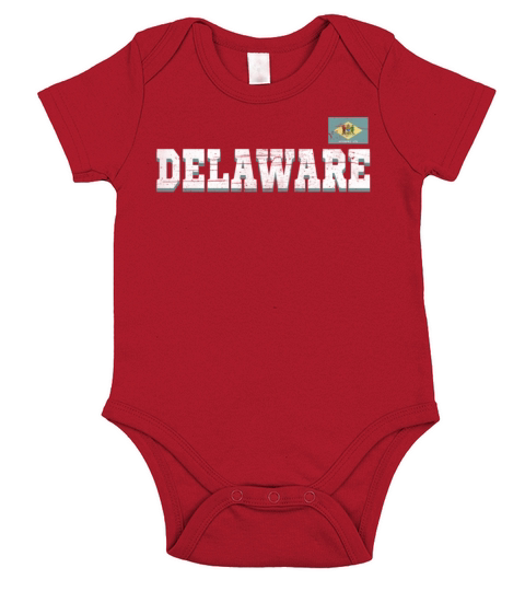 State Name America State Flag Delaware Short Sleeve Baby One-Piece