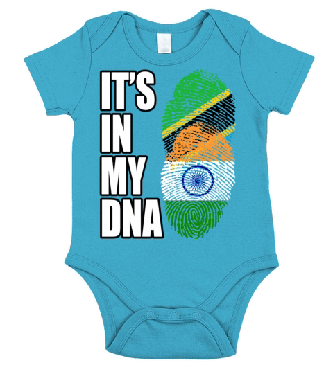 Tanzanian And Indian Vintage Heritage DNA Flag Short Sleeve Baby One-Piece