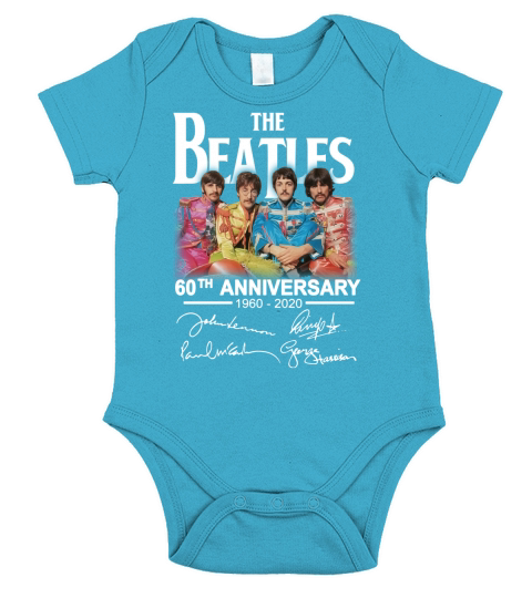 The Beatles 60th Anniversary 1960 2020 Short Sleeve Baby One-Piece