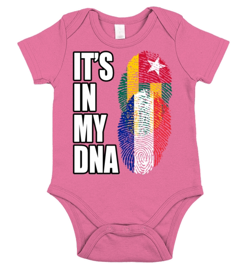 Togolese And French Mix Heritage DNA Flag Short Sleeve Baby One-Piece