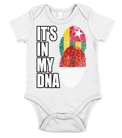 Togolese And Indonesian Mix Heritage DNA Flag Short Sleeve Baby One-Piece