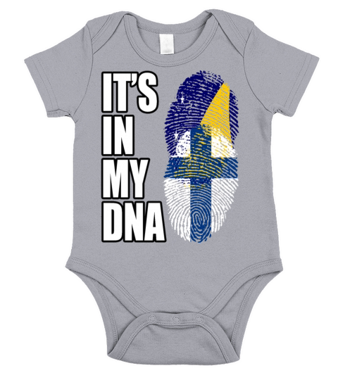 Tokelauan And Finland Mix Heritage DNA Flag Short Sleeve Baby One-Piece