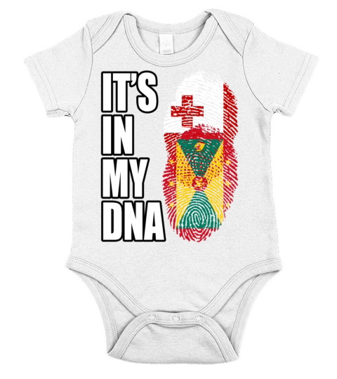 Tongan And Grenadian Mix Heritage DNA Flag Short Sleeve Baby One-Piece