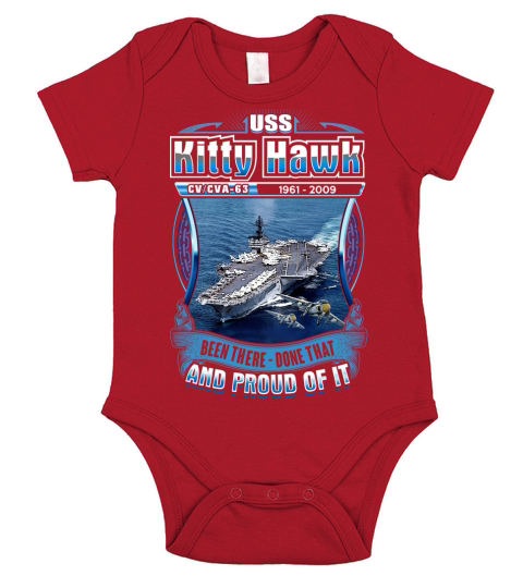 USS Kitty Hawk (CV-63) and proud of it Short Sleeve Baby One-Piece