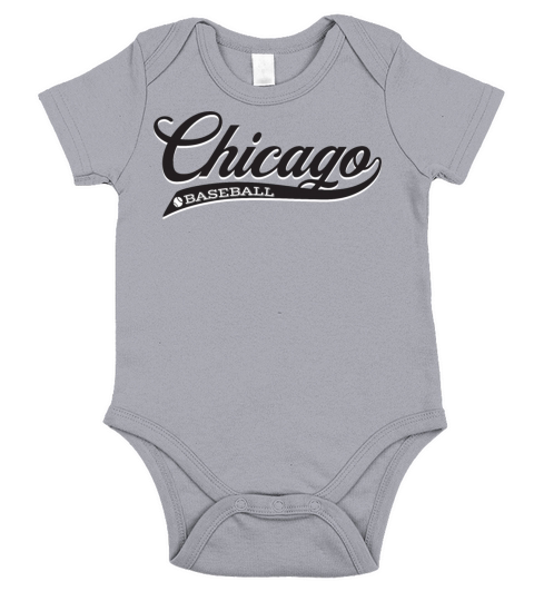 Vintage Chicago script baseball Short Sleeve Baby One-Piece