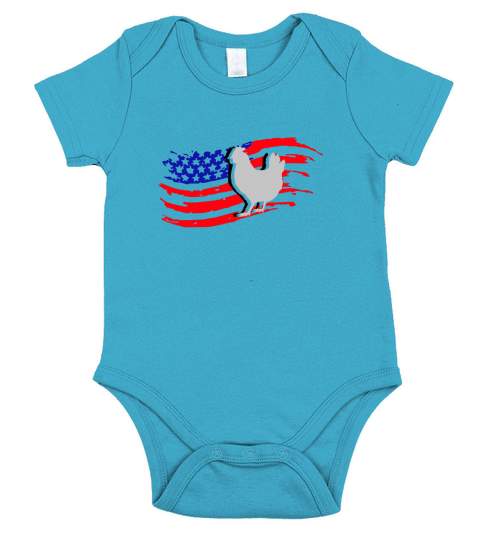 Vintage Farm Chicken 4Th Of July American Flag shirt Short Sleeve Baby One-Piece
